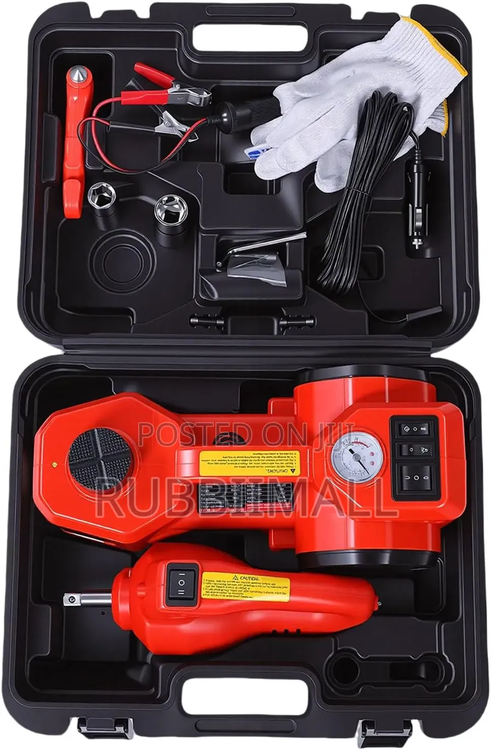 5-Ton 12V DC Electric Hydraulic Car Jack and Impact Wrench Kit