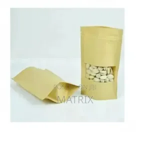 50 Pieces Brown Kraft Paper Ziplock Packaging Pouch
