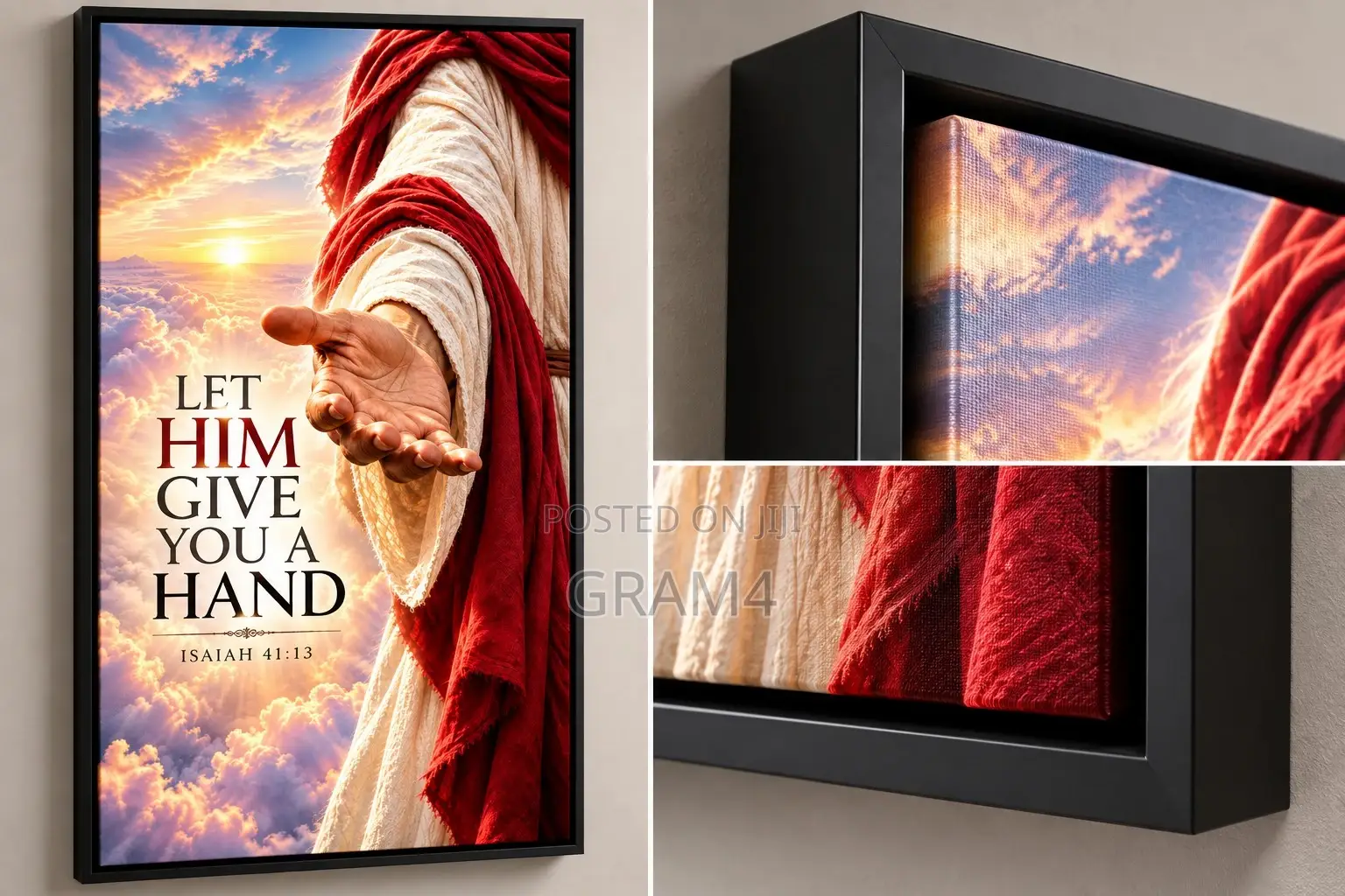 Christian Jesus Wall Art 120x60cm – Floating Frame Canvas