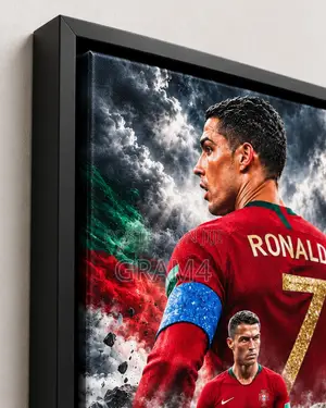 Ronaldo CR7 Football Wall Art 120x60cm – Framed Canvas