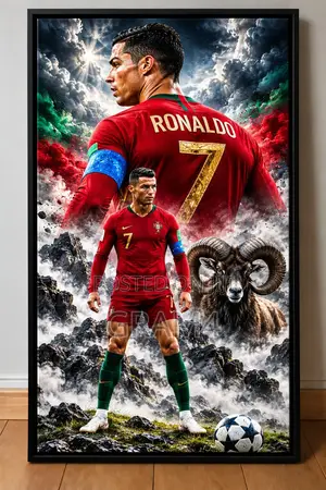 Ronaldo CR7 Football Wall Art 120x60cm – Framed Canvas