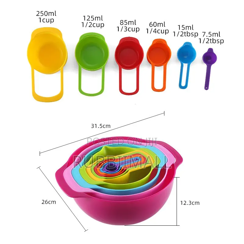 Kitchen Baking Bowls & Measuring Spoons 10pcs