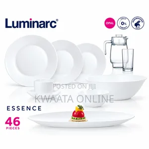 Luminarc Essence & Diwali 46-Piece White Opal Glass Dinnerware Set