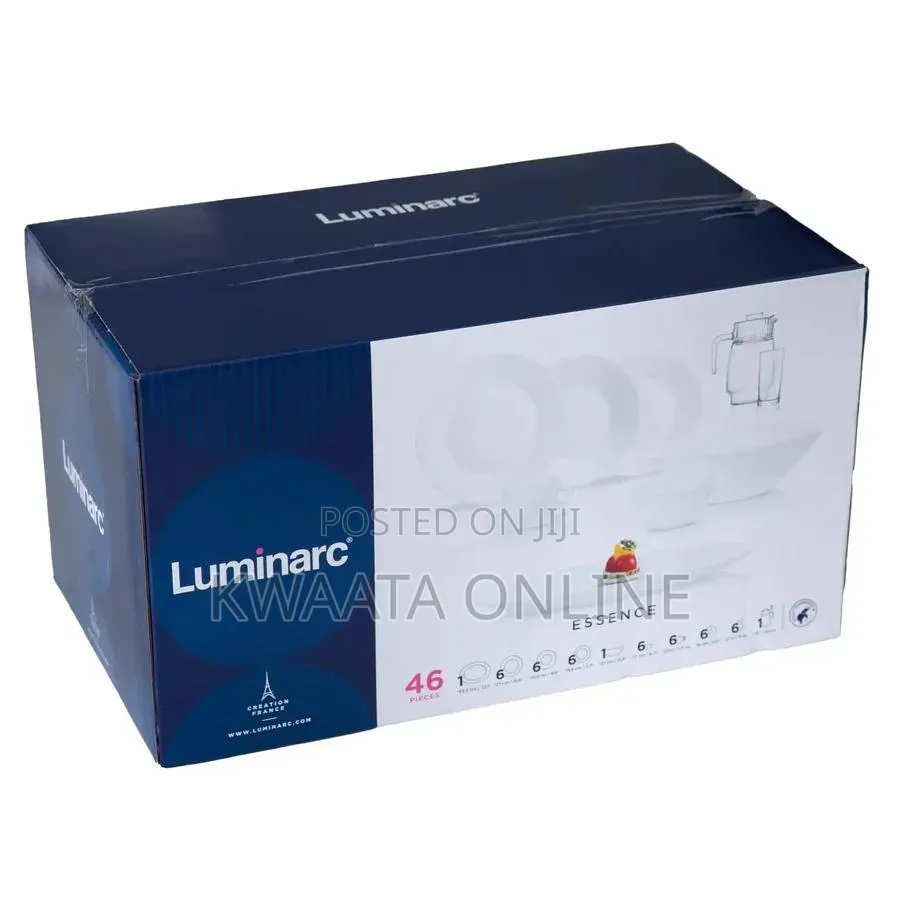 Luminarc Essence & Diwali 46-Piece White Opal Glass Dinnerware Set