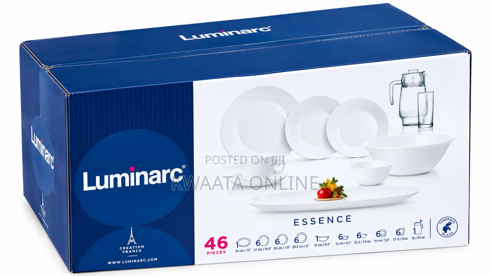 Luminarc Essence & Diwali 46-Piece White Opal Glass Dinnerware Set