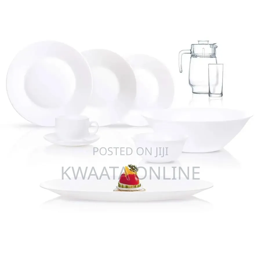 Luminarc Essence & Diwali 46-Piece White Opal Glass Dinnerware Set