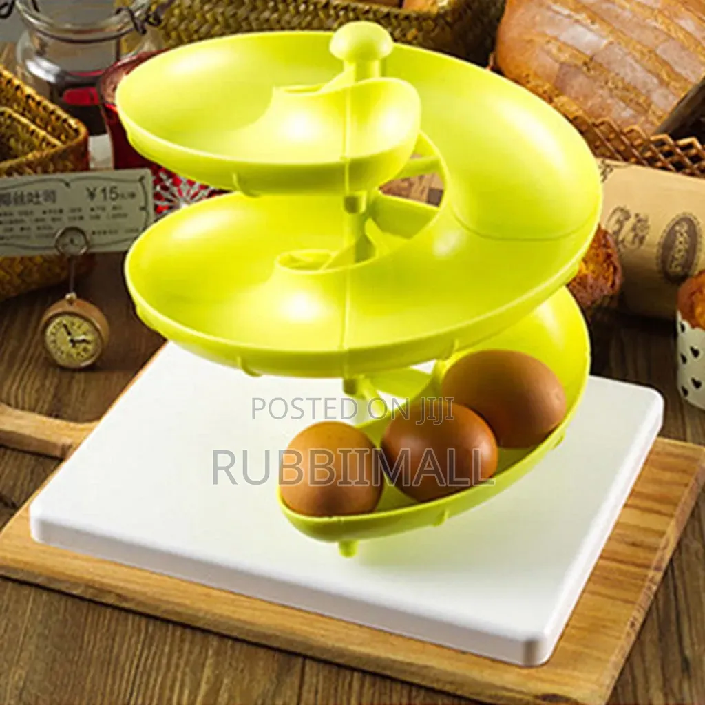 3-Tier Spiral Egg Dispenser & Storage Rack