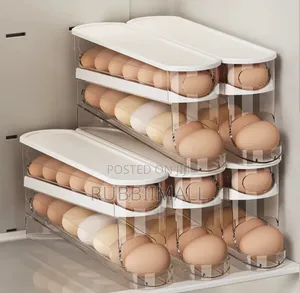 Automatic Rolling Egg Dispenser & Storage Containers. 2 Tier