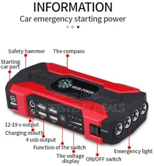 Car Jump Starter, Portable Jump Box With Fast Charging