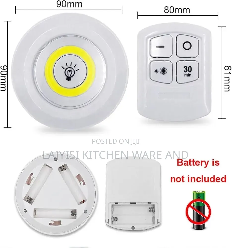 3Pcs LED Lights With Remote Brightness, Battery Operated Lighting-