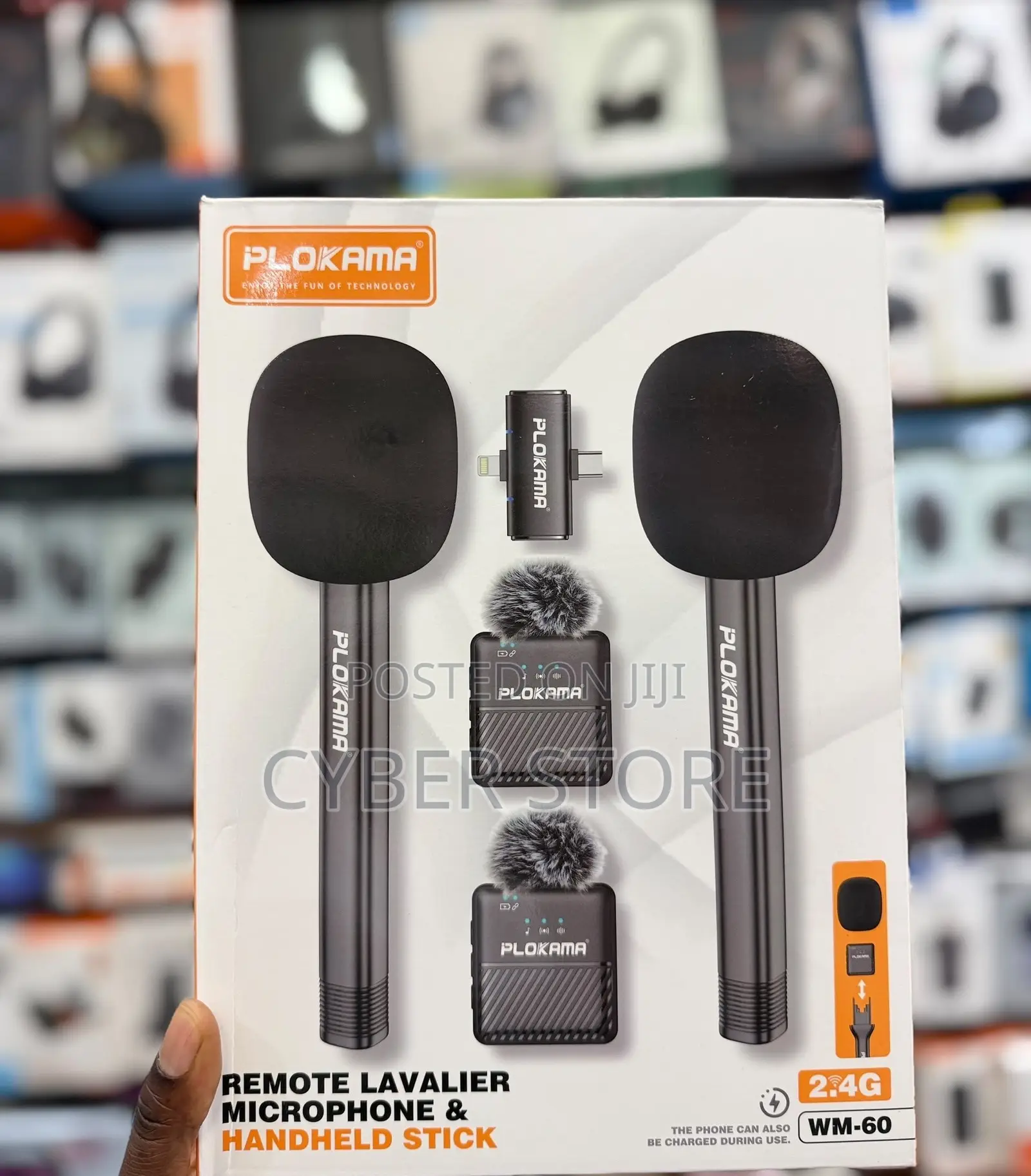 Plokama WM-60 Wireless Dual Microphone System & Handheld Stick,