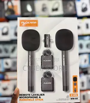 Plokama WM-60 Wireless Dual Microphone System & Handheld Stick,