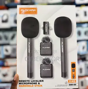 Plokama WM-60 Wireless Dual Microphone System & Handheld Stick,