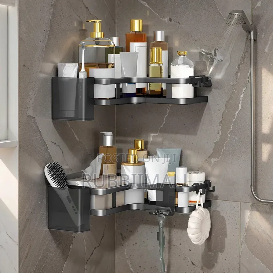 Black Corner Shower Caddy 2-Pack