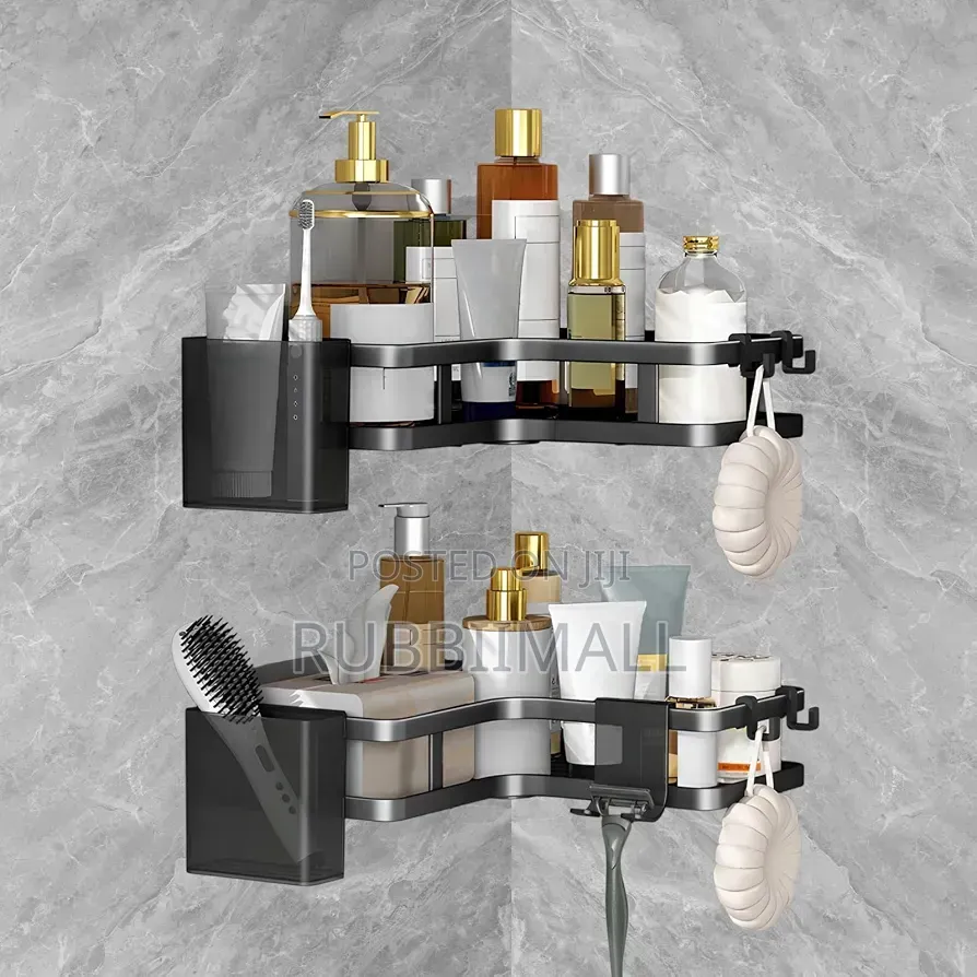 Black Corner Shower Caddy 2-Pack