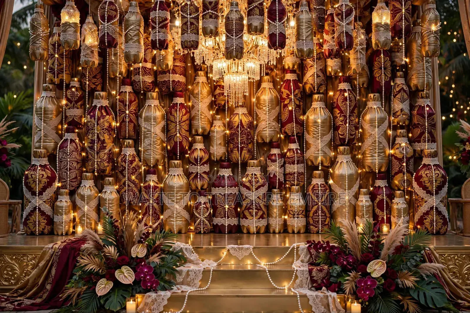 Elegant Exotic Luxury Wedding Decor - Kitenge B Pearls Fairy Lights -