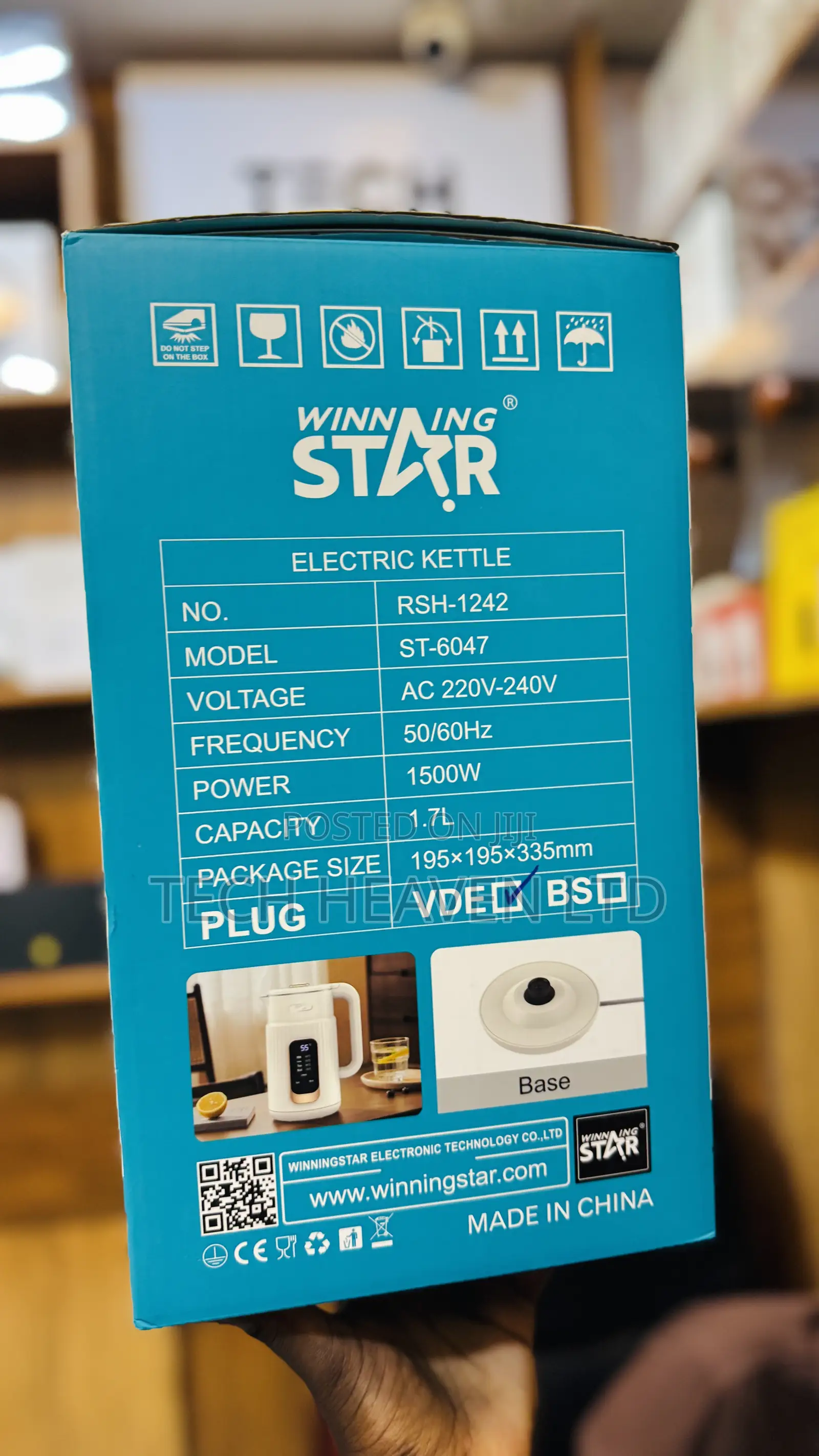 Adjustable 1.7L Electric Kettle Winning Star St6047