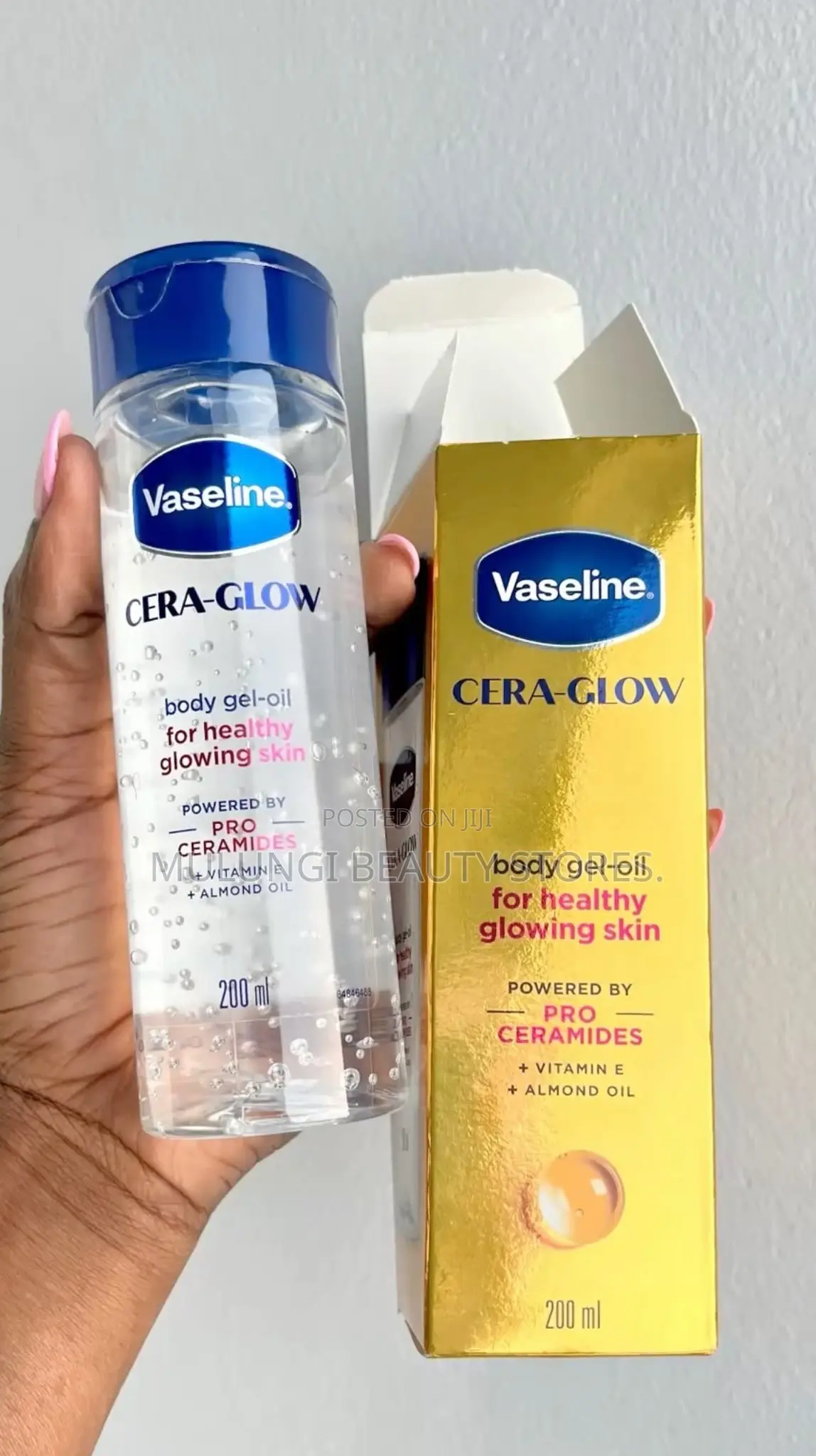 Vaseline Cera-Glow Body Gel-Oil Pro-Ceramides, Vitamin E,& Almond Oil