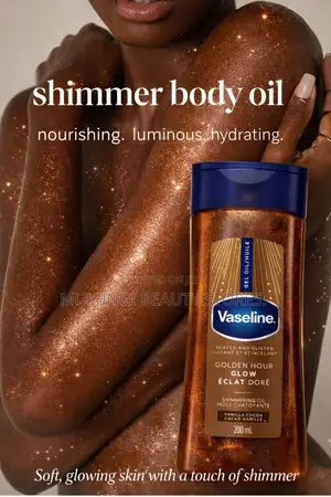 Vaseline Glazed and Glisten Golden Hour Glow Shimmering Body Gel Oil