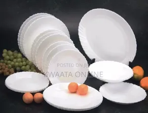 Arcopal (France 19-Piece Opal Glass Dinnerware Set Scalloped Tableware