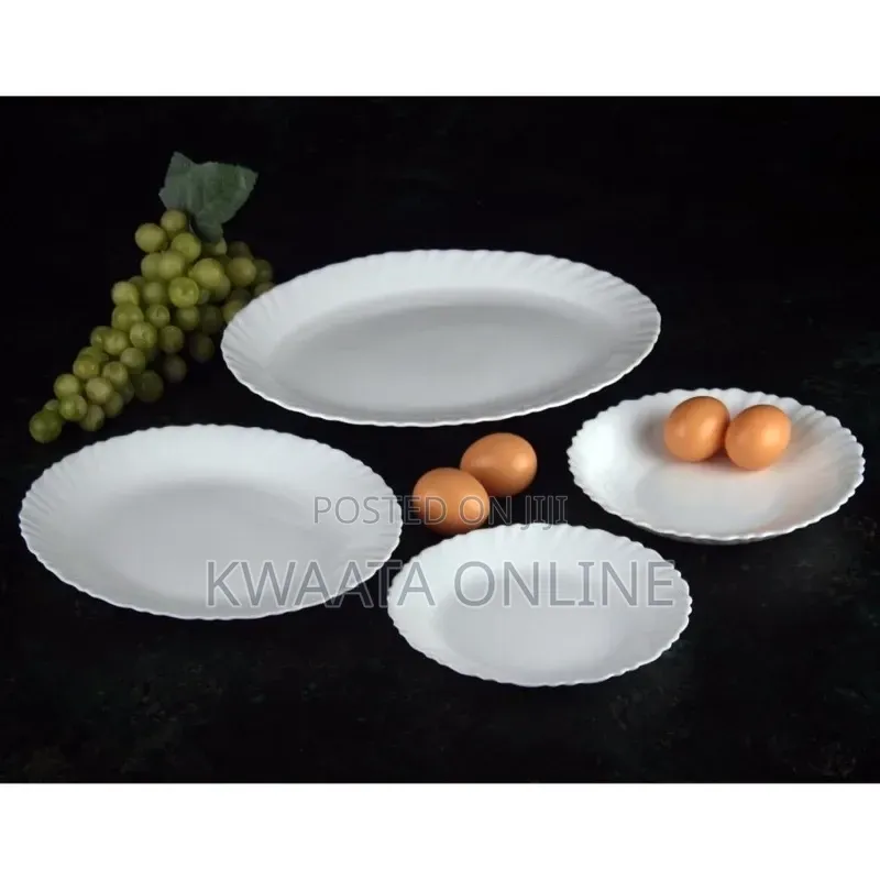 Arcopal (France 19-Piece Opal Glass Dinnerware Set Scalloped Tableware