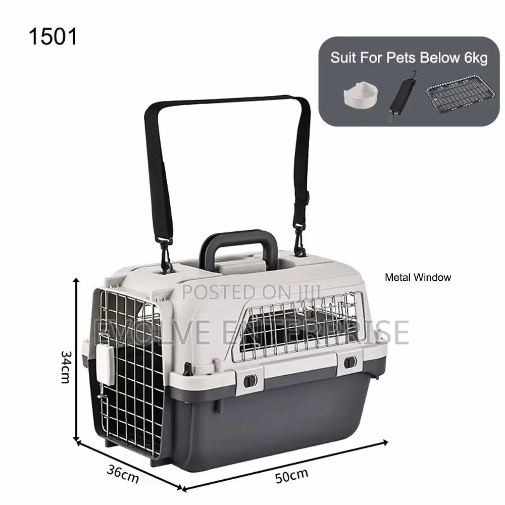 Hard-Shell Travel Crate for Medium Dogs & Cats Secure Airline Carrier