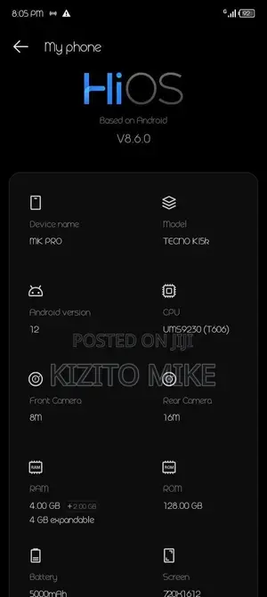 Tecno Spark 10C 128 GB Black