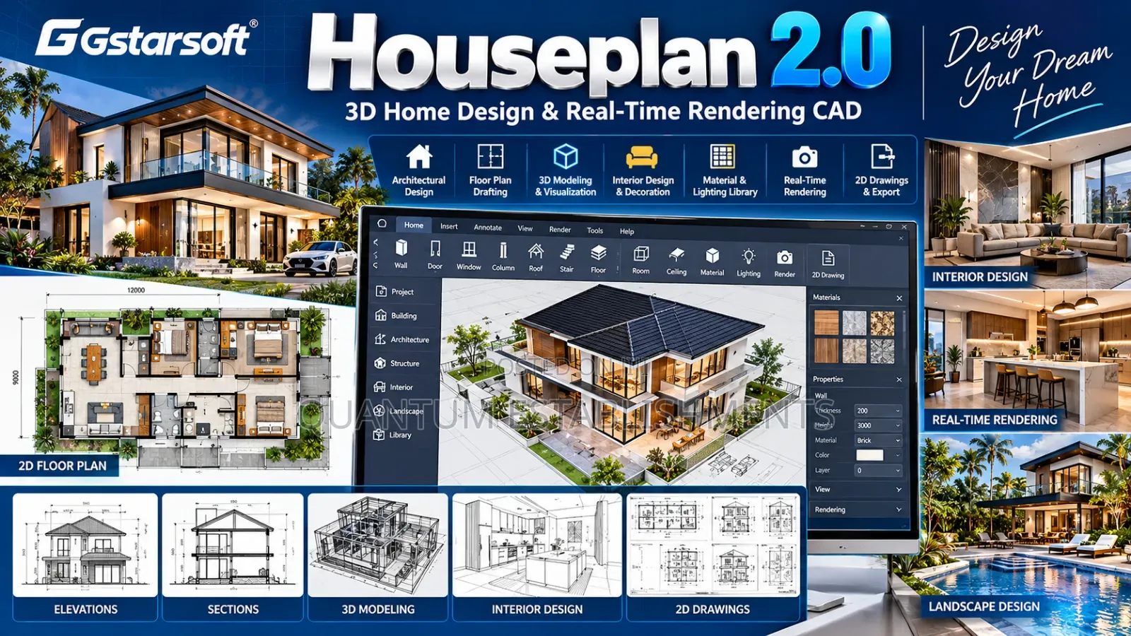 Gstarsoft Houseplan 2.0 | 3D Home Design & Real-Time Rendering CAD
