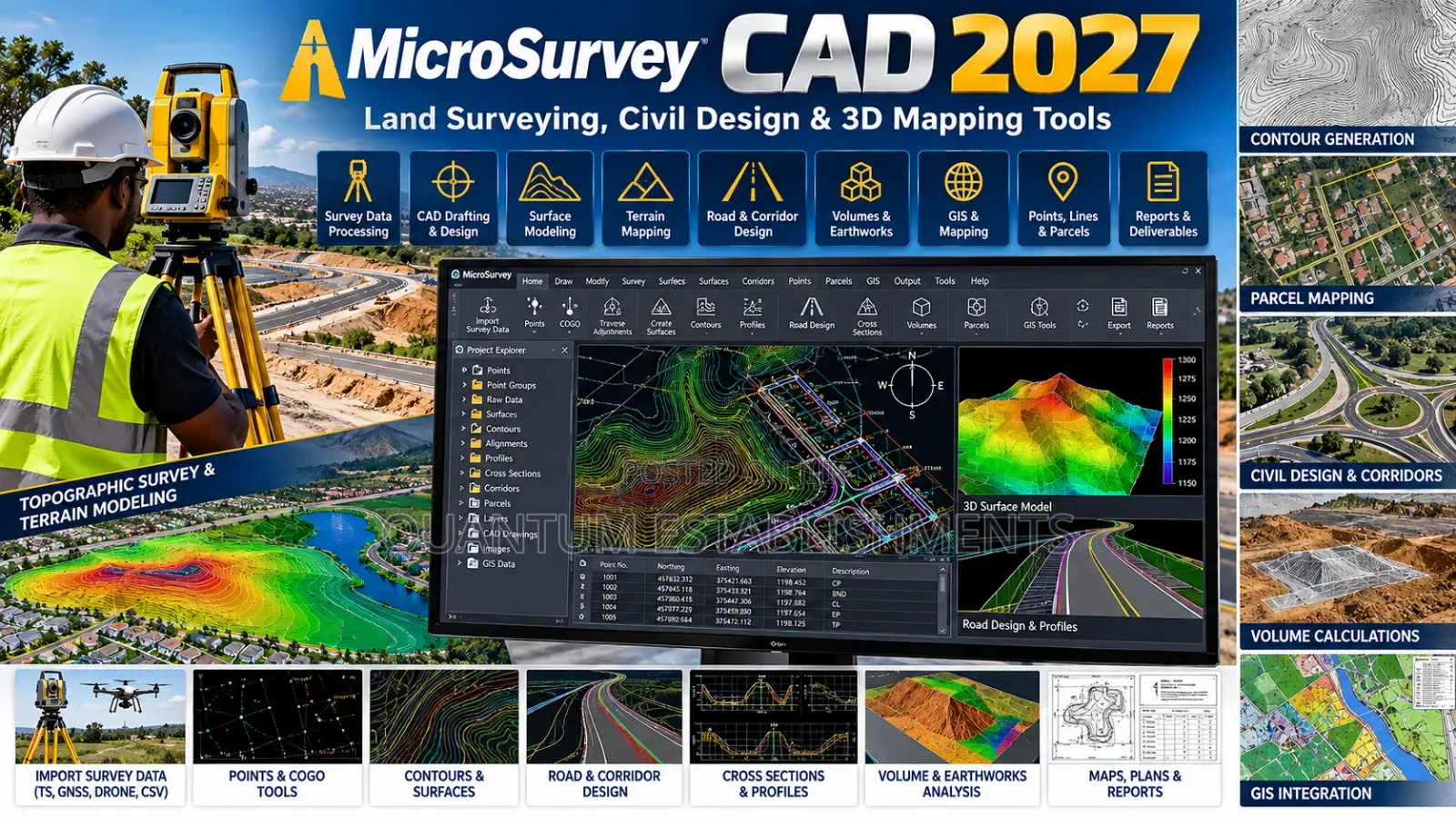 MicroSurvey CAD 2027 | Land Surveying, Civil Design & 3D Mapping Tools