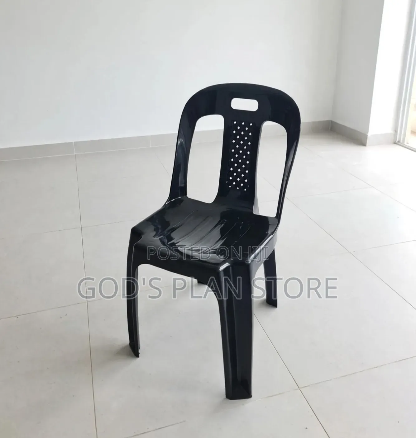 1pc Black Picnic Outdoor Stackable Plastic Chairs Plastic Chairs
