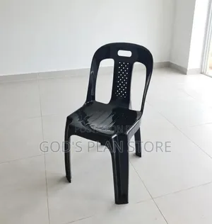 1pc Black Picnic Outdoor Stackable Plastic Chairs Plastic Chairs