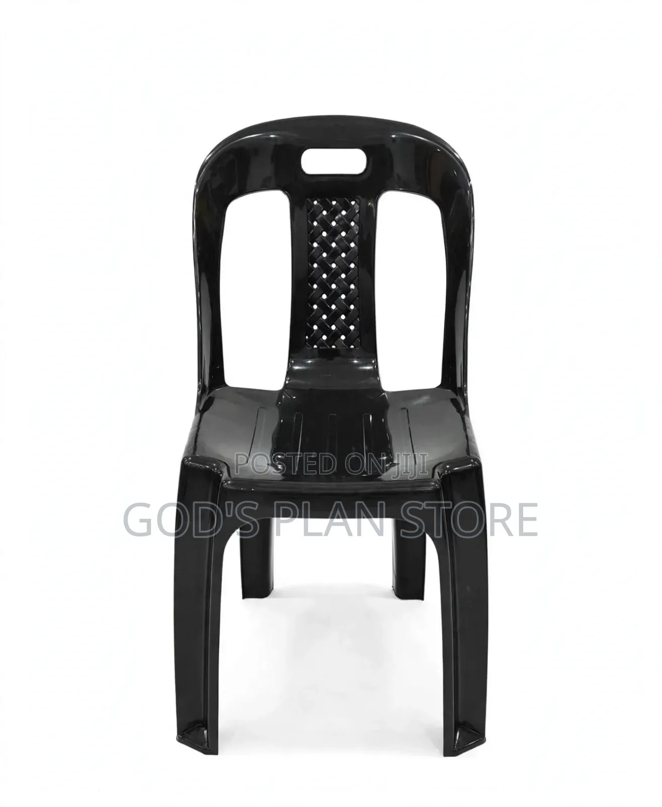 1pc Black Picnic Outdoor Stackable Plastic Chairs Plastic Chairs