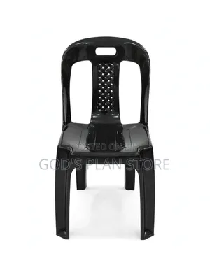 1pc Black Picnic Outdoor Stackable Plastic Chairs Plastic Chairs