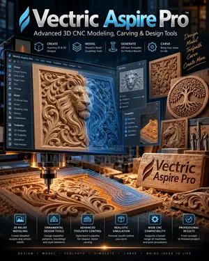 Vectric Aspire Pro | Advanced 3D CNC Modeling, Carving & Design Tools