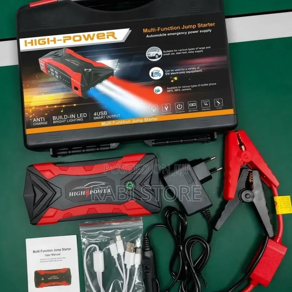 High-Power 4-in-1 Car Jump Starter Kit + Digital Air Compressor