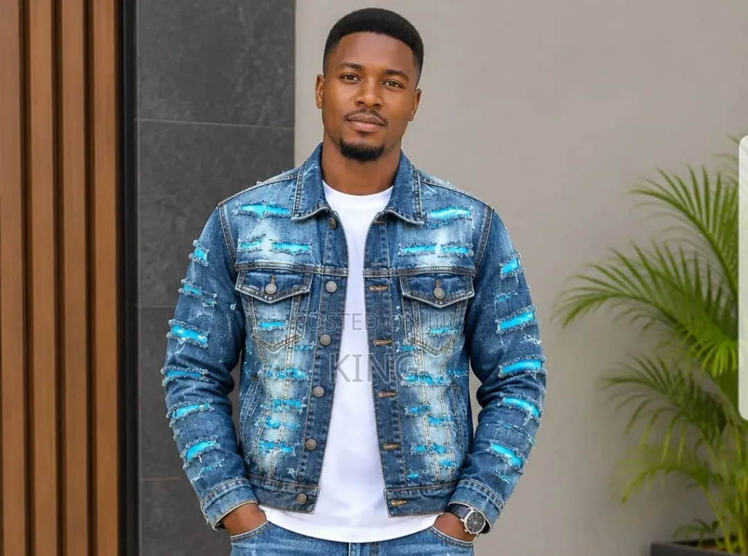 Men's Paint-Stroke and Distressed Denim Jackets,