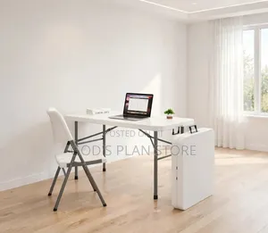 Office,Home,hostel Foldable Reading Table and Chair Comb(white)