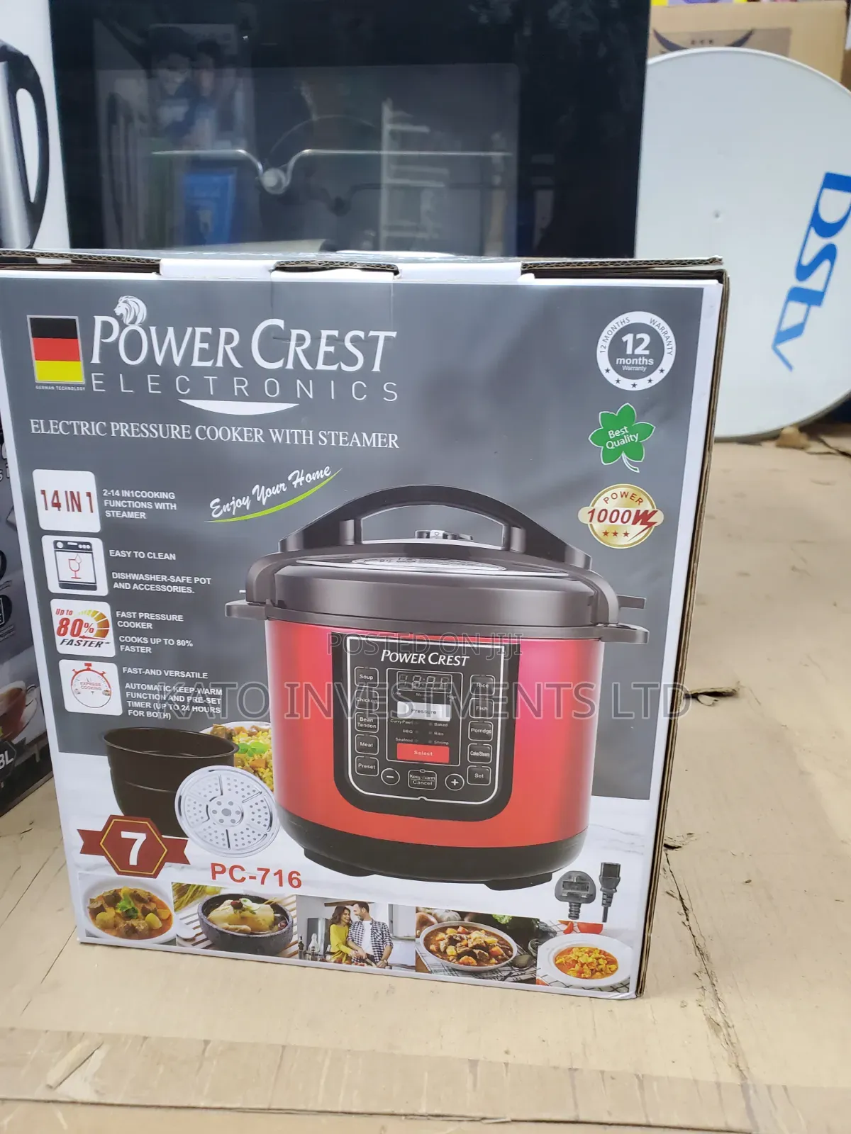 7l Powercrest 14 in 1 Pressure Cooker With Steamer
