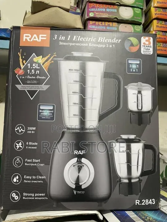 RAF 3-in-1 Multifunction Blender (Model R.2843), a Stainless Steel