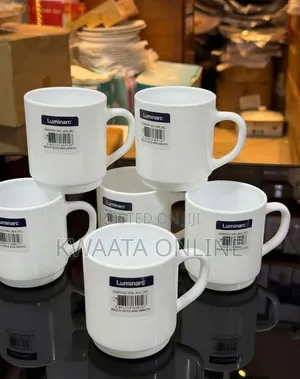 6PC Luminarc Tempered Opal Glass Mug Set – Coffee & Tea Cups (29 Cl)