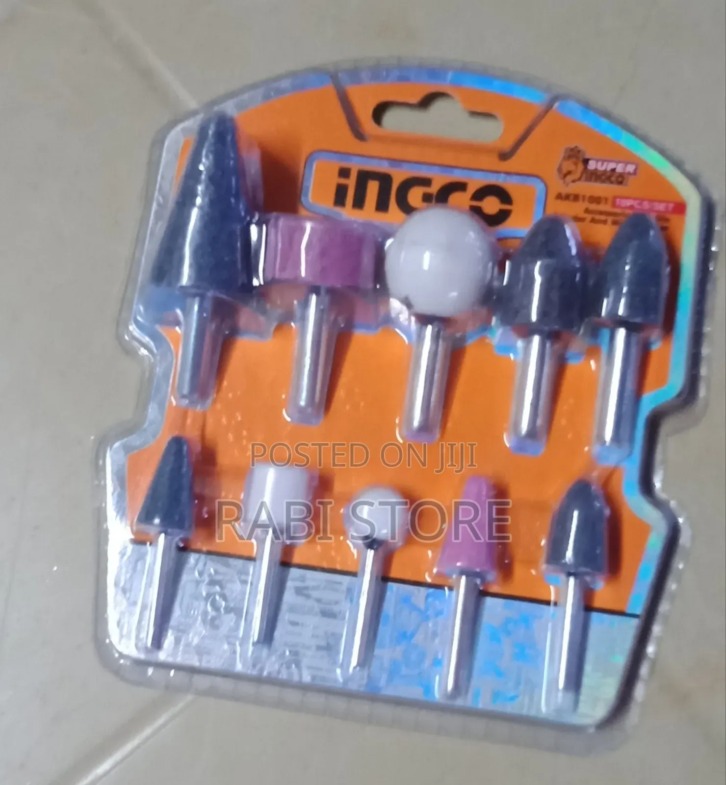 INGCO AKB1012 10-Piece Mounted Stone Accessory Set