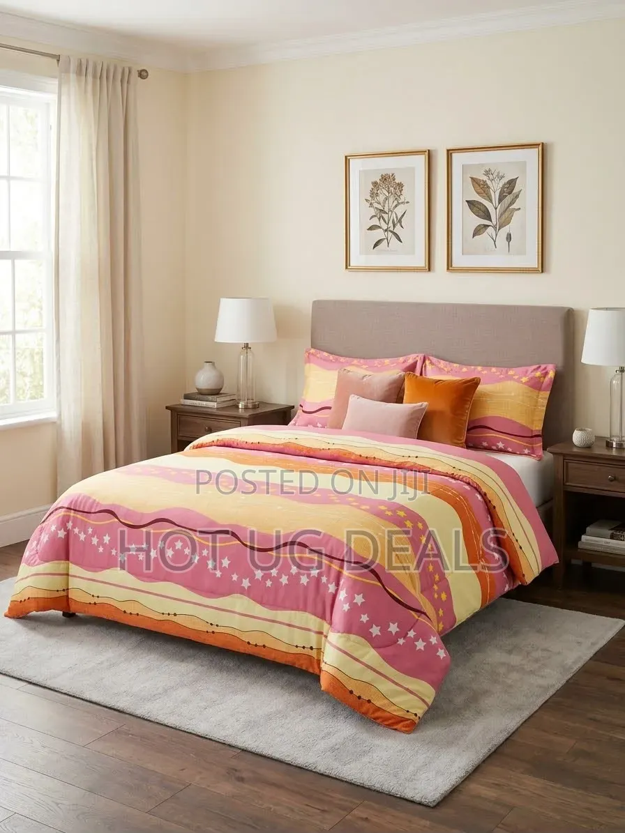 4Pcs 5x6 Duvets Made in Uganda- 1 Duvet,Bedsheet, Pillowcases