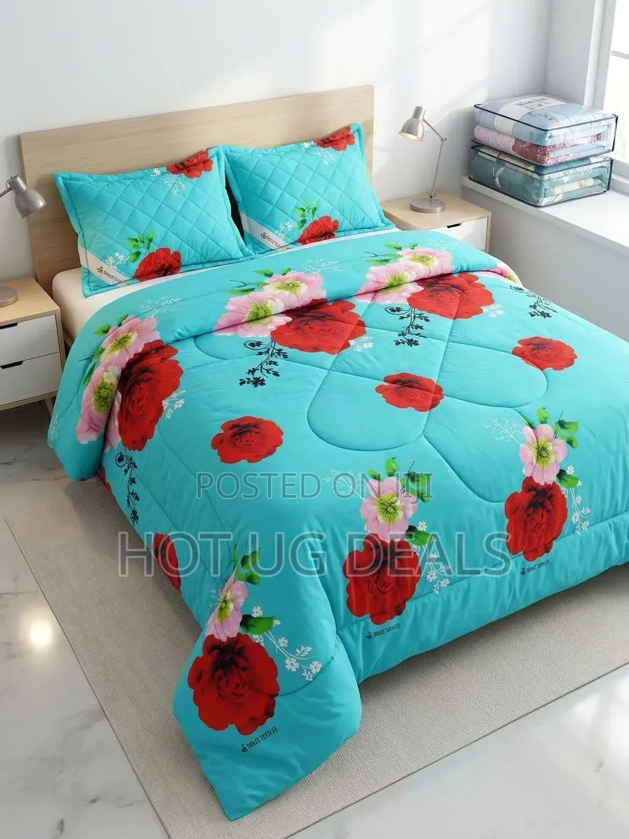 4Pcs Grace Textile Duvets (1 Duvet, Bedsheet & 2 Pillowcases )