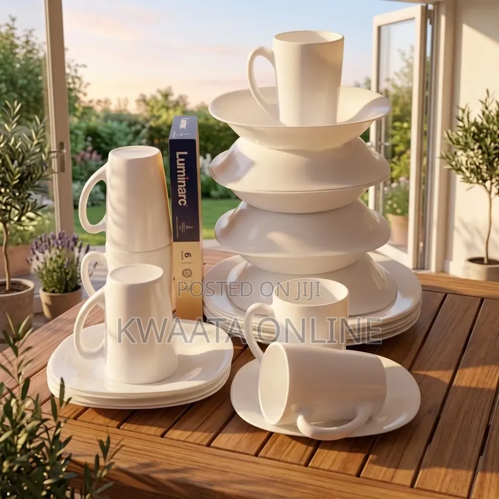 Luminarc 24-Piece White Classic Dinnerware Set