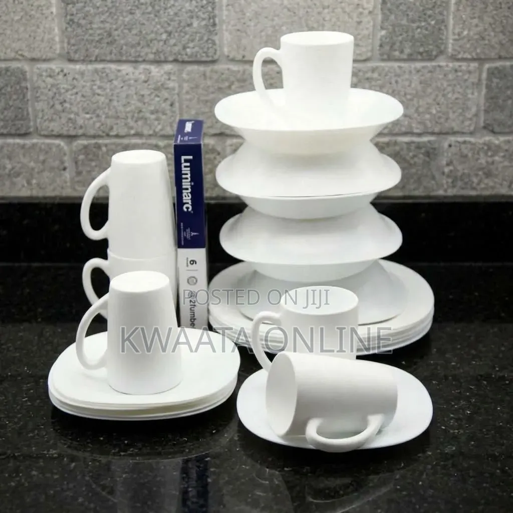 Luminarc 24-Piece White Classic Dinnerware Set