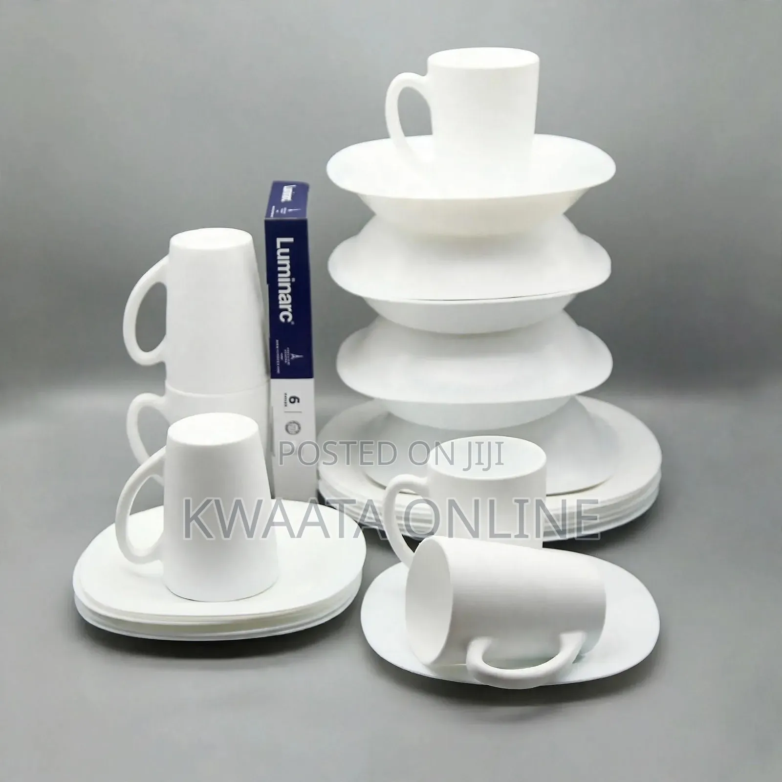 Luminarc 24-Piece White Classic Dinnerware Set