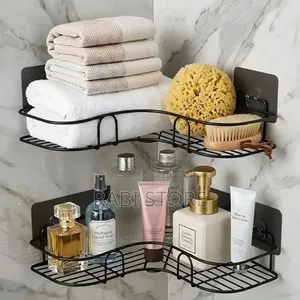 Bathroom Corner Shelf Rack, No Drilling Self Adhesive Wall Mount