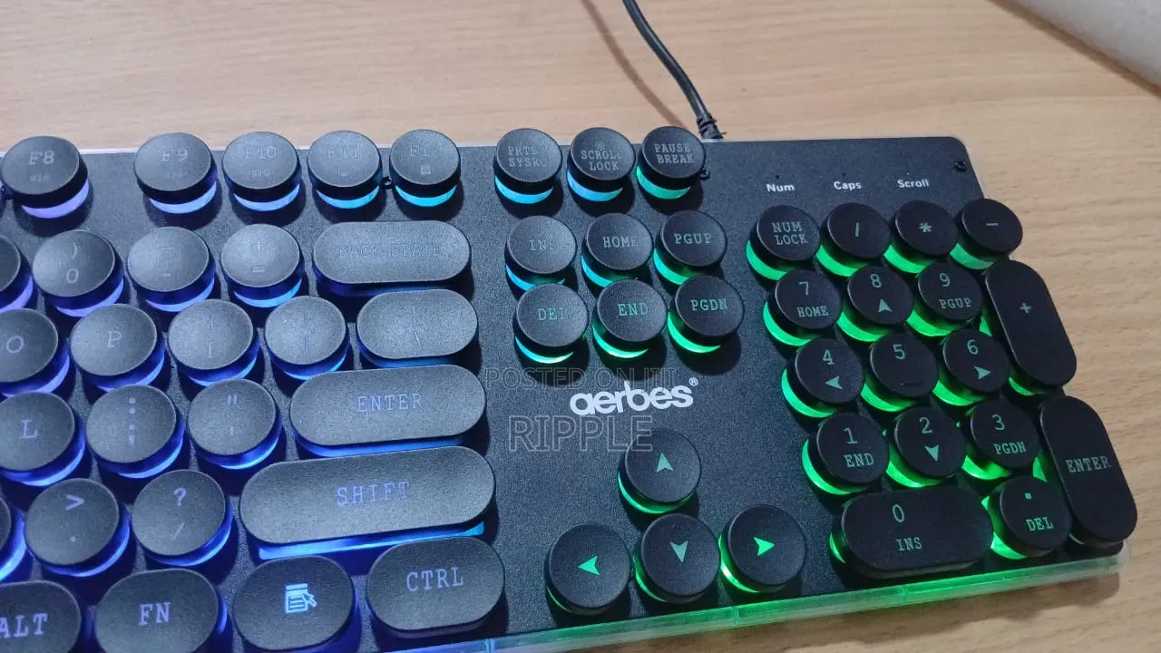 Aerbes RGB Gaming Keyboard USB Wired LED Backlit