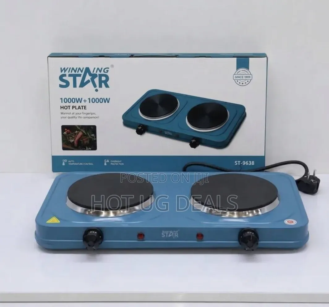 Winning Star 1000W+1000W Double Electric Hot Plate Cooker – Blue