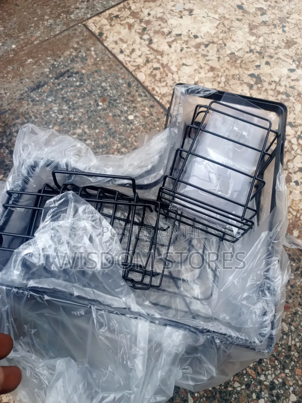 5-Piece Black Metal Corner Shower Caddy Set